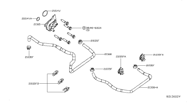 2013 Nissan Altima Clamp Diagram for 925553TA0A