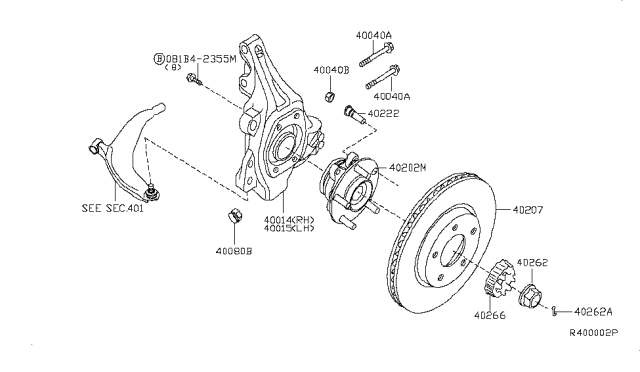 2015 Nissan Altima Rotor Disc Brake Front Diagram for 402063TA0A