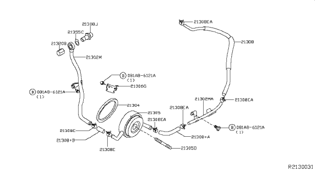 2015 Nissan Altima  Cooler ASY Oil Diagram for 213053TA1A