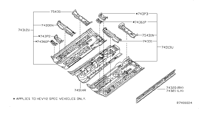 2018 Nissan Altima Floor Front Diagram for 743203TA0D