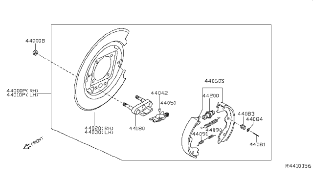 2018 Nissan Altima  Brake Assy-Parking, Rear LH Diagram for 440103TA6B