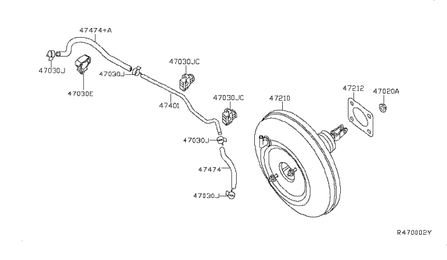 2016 Nissan Altima  Hose-Booster Diagram for 47471JA000