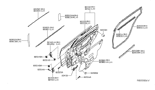 2016 Nissan Altima  Tape-Rear Door Outside, RH Diagram for 828123TA0B
