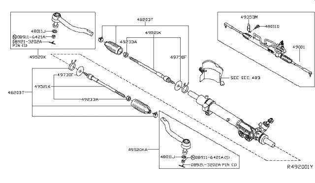 2015 Nissan Altima  Gear & Linkage Diagram for 490013TA0B