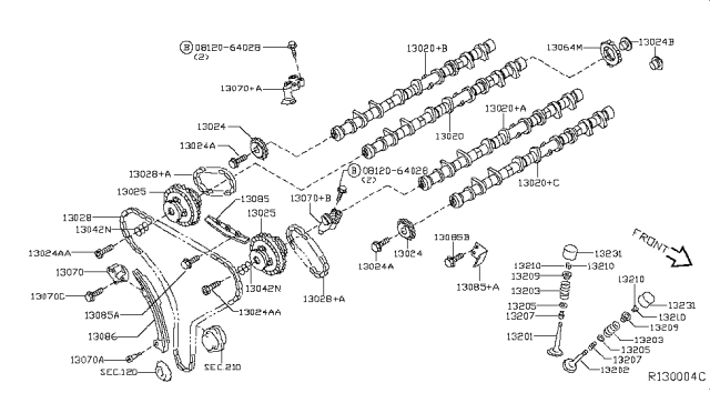 2014 Nissan Altima  Chain Guide Diagram for 130913TA0A