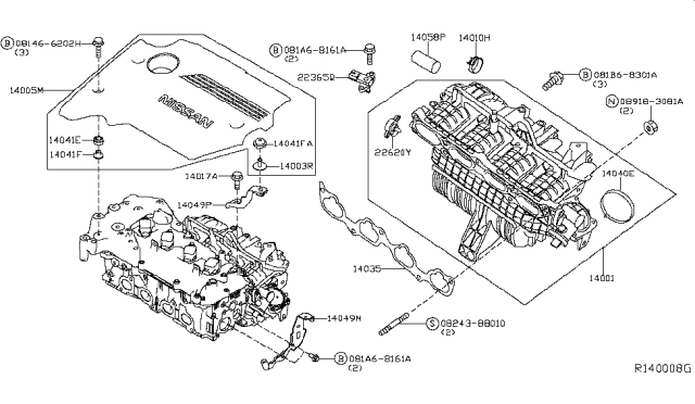 2015 Nissan Altima Bolt Diagram for 081B68301A