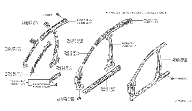 2014 Nissan Altima  Reinforcement-SILL Outer, LH Diagram for G64253TAMA