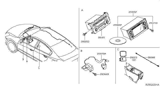 2015 Nissan Altima  Deck-Cd Diagram for 281853TA0G
