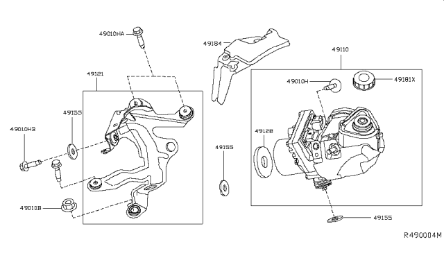 2018 Nissan Altima INSULATOR - Ps Pump Motor Diagram for 491285BC0A