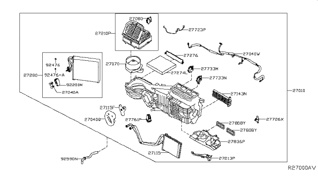 2019 Nissan Titan  Harness-Sub, Heater Unit Diagram for 27580EZ00A