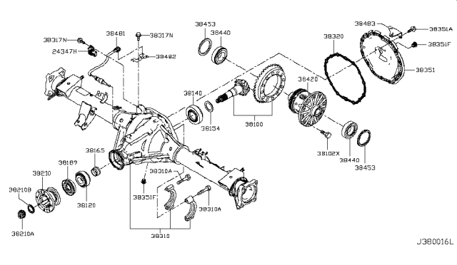 2019 Nissan Titan Seal-Oil Diagram for 38189EZ40A