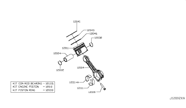 2016 Nissan Titan  Pin-Piston Diagram for 12024EZ40A
