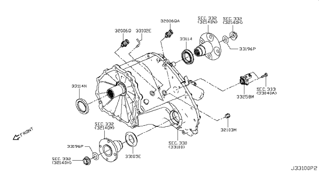 2017 Nissan Titan  Seal-Oil Diagram for 332164JA1A