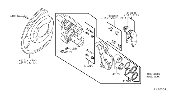 2016 Nissan Titan  Boot Kit-Front Disc Brake Diagram for D0135ZC60A