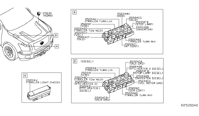 2016 Nissan Titan Relay Diagram for 252309F915