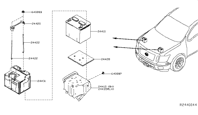 2016 Nissan Titan Bracket-Battery Diagram for F4860EZ1MA