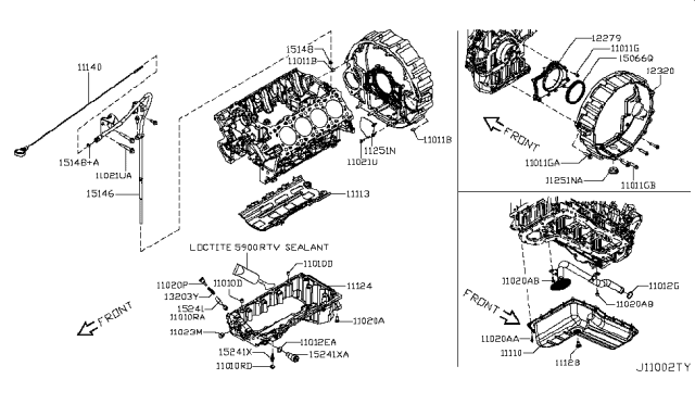 2019 Nissan Titan  Pan Assy-Oil Diagram for 11110EZ30A