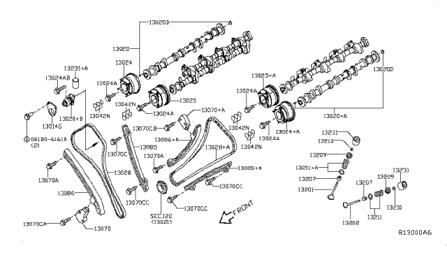 2016 Nissan Titan Seal-Lip Valve Diagram for 13207EZ40A