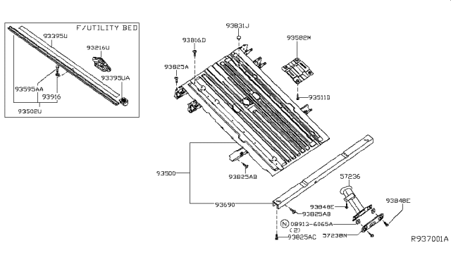 2017 Nissan Titan  Bolt Diagram for 01121N002U