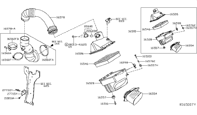 2018 Nissan Titan  Air Duct Diagram for 16578EZ40A