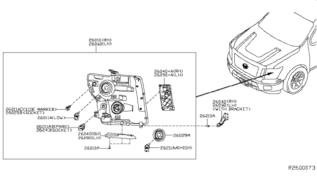 2016 Nissan Titan  Bulb Diagram for 267179B90B