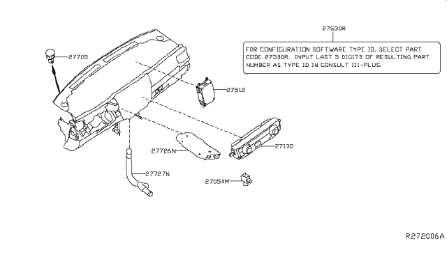 2016 Nissan Titan  Controller Assy-Air Conditiner Diagram for 27500EZ20B