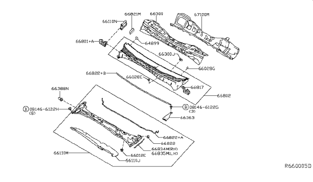 2017 Nissan Titan  Dash Assy-Upper Diagram for 67100EZ00A