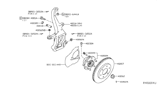 2019 Nissan Titan  Bolt-Stopper Diagram for 40038EZ02A