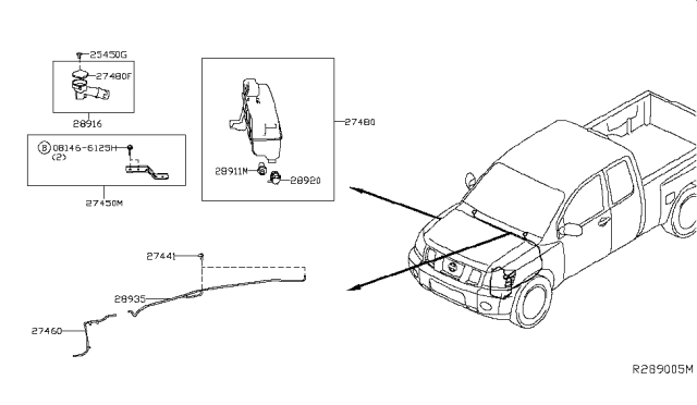 2018 Nissan Titan  Tube Assy-Windshield Washer Diagram for 28934EZ00C
