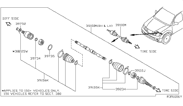2017 Nissan Titan Repair Kit - Dust Boot, Inner Diagram for C97417S000