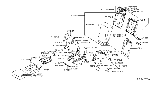 2019 Nissan Titan  Pad Assy-Cushion, Front Seat Enter Diagram for 87761EZ00A