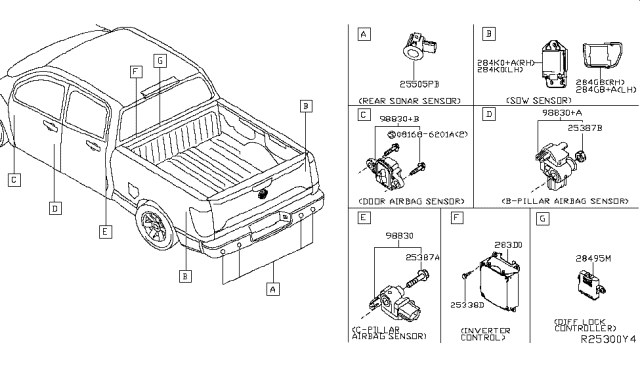 2018 Nissan Titan Control Assembly Transfer Diagram for 28496EZ22A