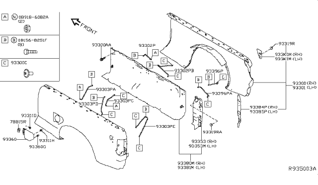 2017 Nissan Titan Spring - Gas Filler Lid Diagram for 788361CA0A