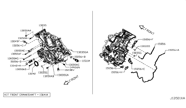 2016 Nissan Titan Cover Assy-Front Diagram for 13500EZ30A