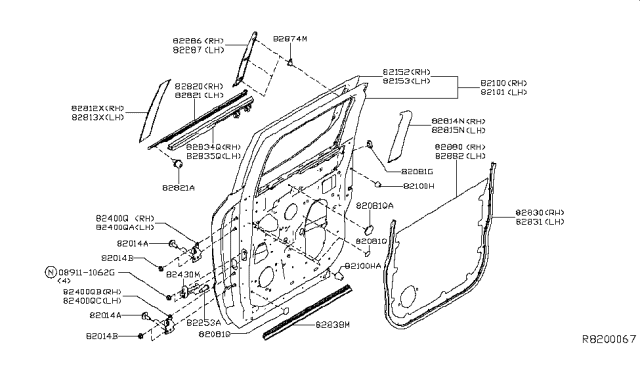 2018 Nissan Titan Cover-SASH Diagram for 82286EZ00D