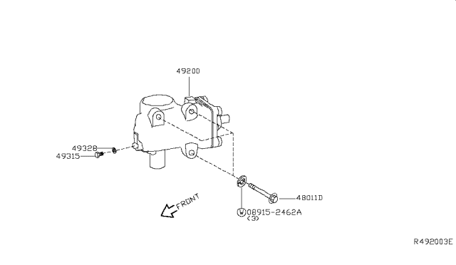 2017 Nissan Titan  Gear Assembly - Power Steering Diagram for 49200EZ00C