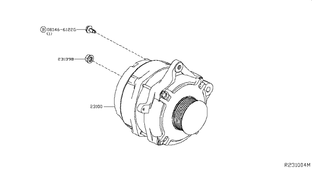 2016 Nissan Titan  ALTERNATOR Diagram for 23100EZ30A