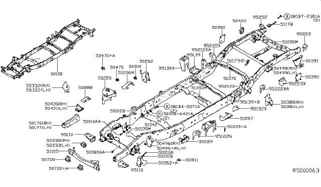 2017 Nissan Titan  Bolt-Flange Diagram for 081B72301A