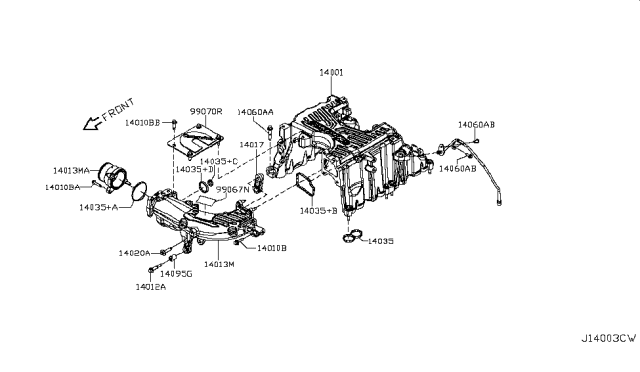 2016 Nissan Titan  Bolt Diagram for 11035EZ41C