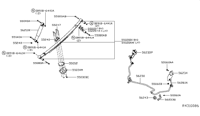 2019 Nissan Titan  Bracket Assy-Stabilizer Mounting Diagram for 56274EZ50A