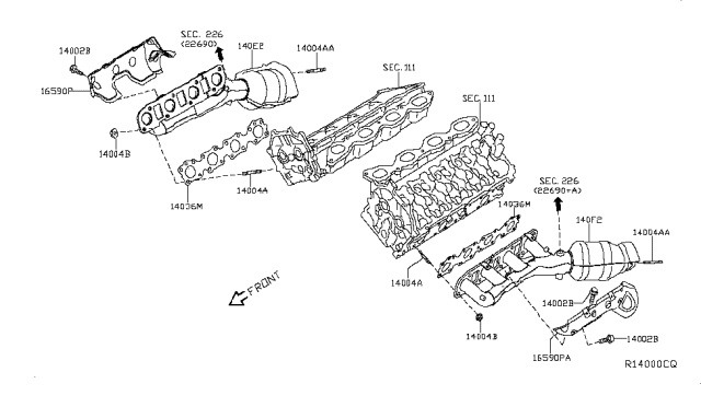 2019 Nissan Titan  Cover-Exhaust Manifold Diagram for 16590EZ41A