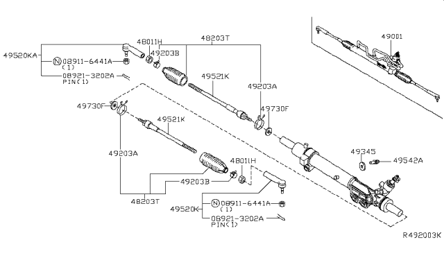 2018 Nissan Titan  Gear & Linkage Diagram for 49001EZ40B