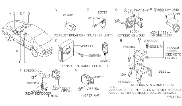 2000 Nissan Altima Control Unit-IMMOBILISER Diagram for 28590C9900