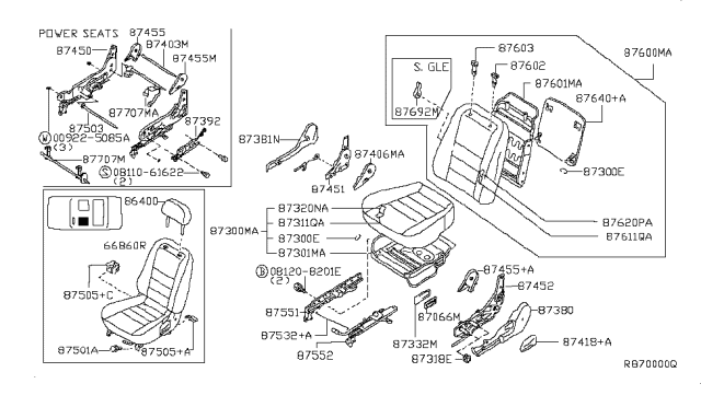 2001 Nissan Altima  Bolt Diagram for 8689950J00