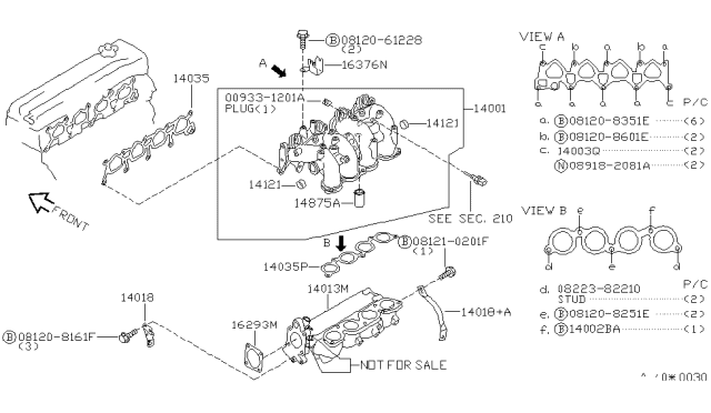 1998 Nissan Altima Stud Diagram for 140709E000