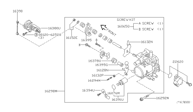 2000 Nissan Altima  Throttle Position Switch Diagram for 226209E000