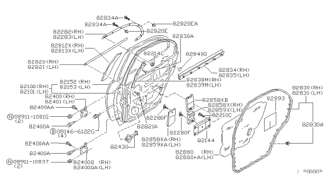 1999 Nissan Altima Bolt Diagram for 0112500141