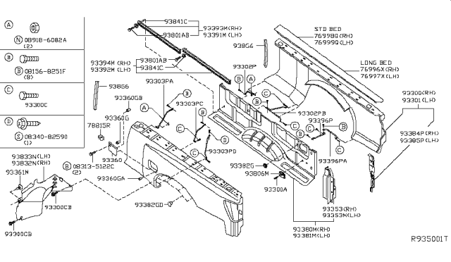 2014 Nissan Titan  Hook-Rope Diagram for 938067S200