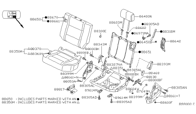 2015 Nissan Titan Support-Rear Seat Diagram for 767748S500