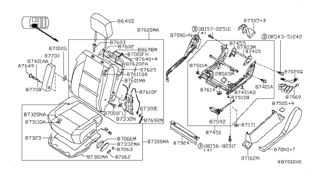 2010 Nissan Titan  Bolt Diagram for 011250041U